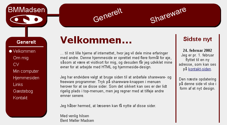Bent Mller Madsen (personlig hjemmeside) - januar 2000