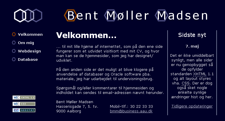 Bent Mller Madsen (personlig hjemmeside) - maj 2004